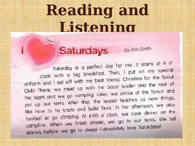 Reading and Listening 