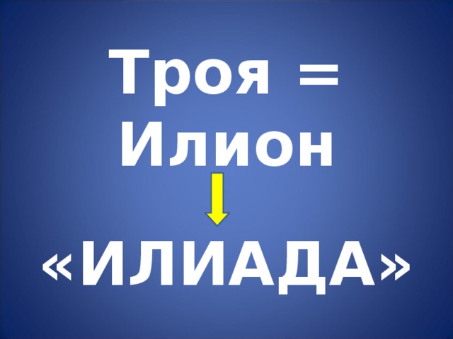 Троя = Илион   «ИЛИАДА» 
