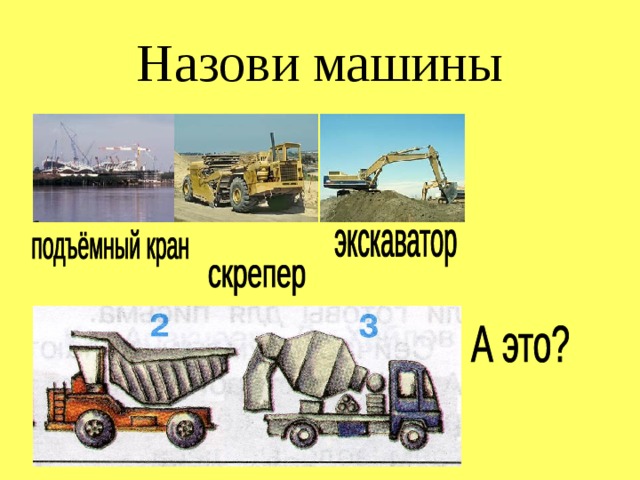 Назови машины 