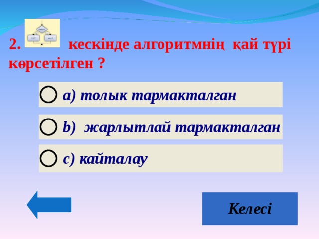 2. кескінде алгоритмнің қай түрі көрсетілген ? 