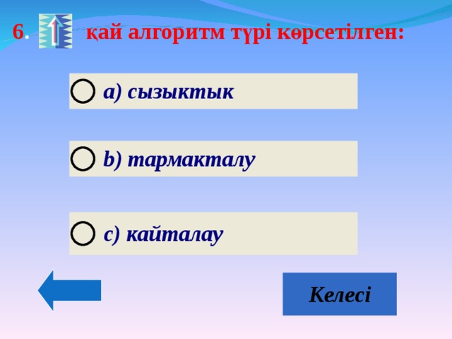 6 . қай алгоритм түрі көрсетілген:   