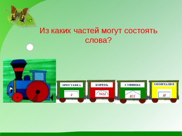 Из каких частей могут состоять слова? 