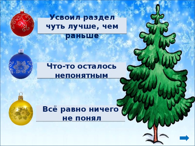 Усвоил раздел чуть лучше, чем раньше Что-то осталось непонятным Шары https://cdn.27.ua/799/1d/ec/204268_1.jpeg Ёлка - http://globuss24.ru/web/userfiles/image/doc/hello_html_37ea8ed0.jpg Всё равно ничего  не понял  