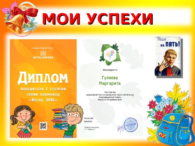 МОИ УСПЕХИ 