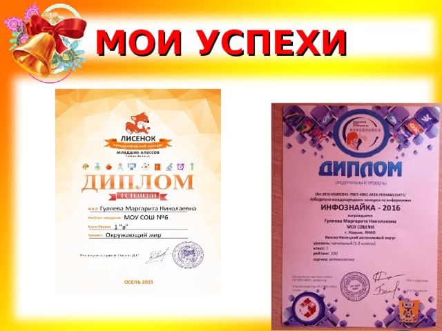 МОИ УСПЕХИ 