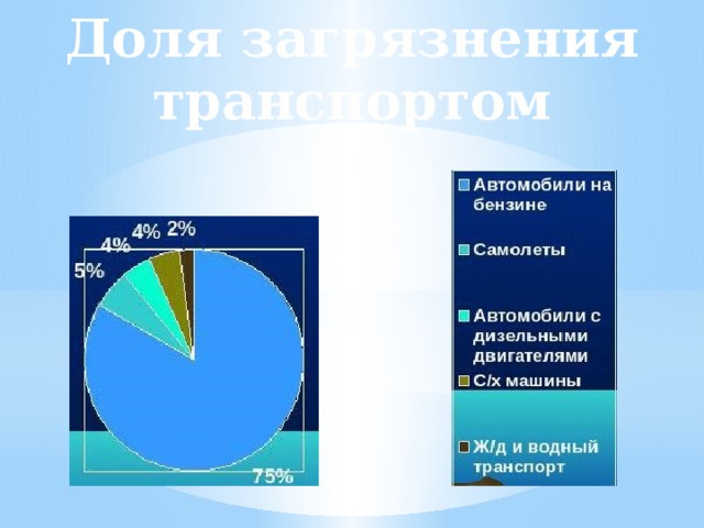 Доля загрязнения  транспортом 