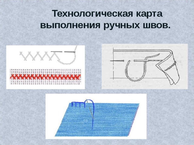 Технологическая карта выполнения ручных швов. 
