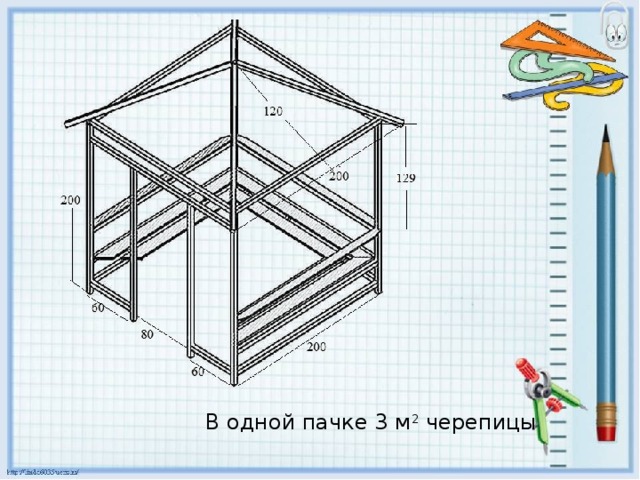 В одной пачке 3 м 2 черепицы 
