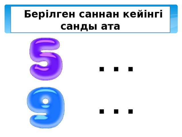  Берілген саннан кейінгі санды ата 