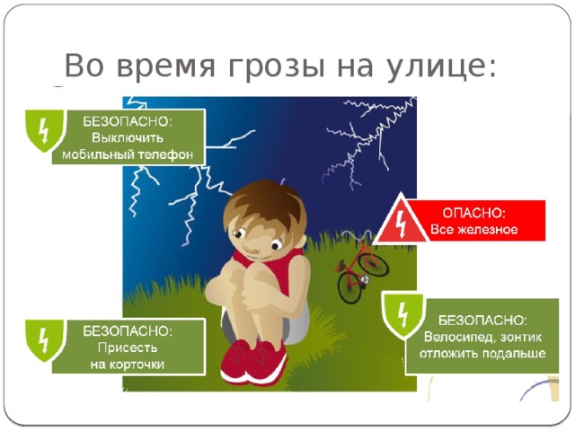 Во время грозы на улице: 