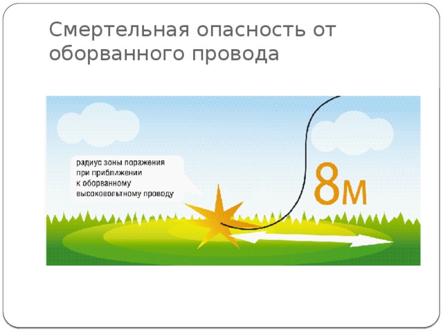 Смертельная опасность от  оборванного провода 