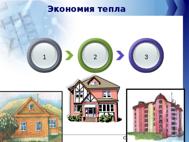 Экономия тепла 1 2 3 