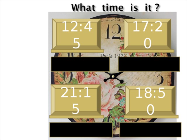 12:45 17:20 21:15 18:50 