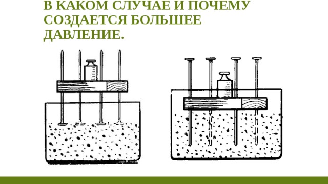 В каком случае и почему создается большее давление. 