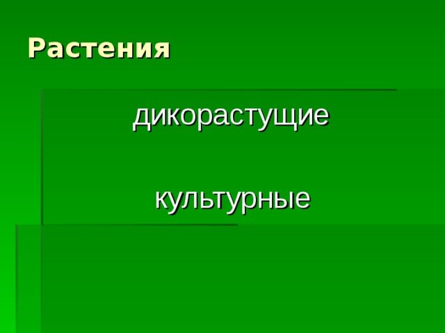 Растения дикорастущие культурные  