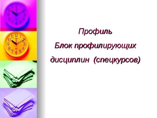 Профиль  Блок профилирующих дисциплин (спецкурсов) 