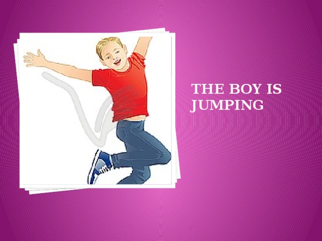 The boy is jumping 
