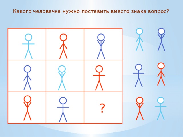 Какого человечка нужно поставить вместо знака вопрос? ? Какого человечка нужно поставить вместо знака вопрос? ? 