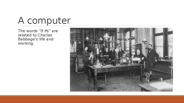 A computer The words 