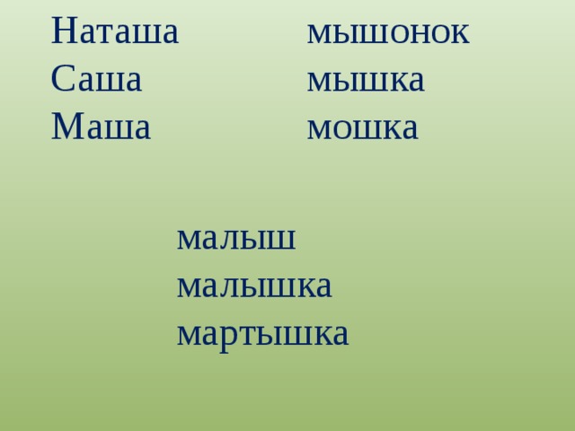 Наташа мышонок Саша мышка Маша мошка малыш малышка мартышка 