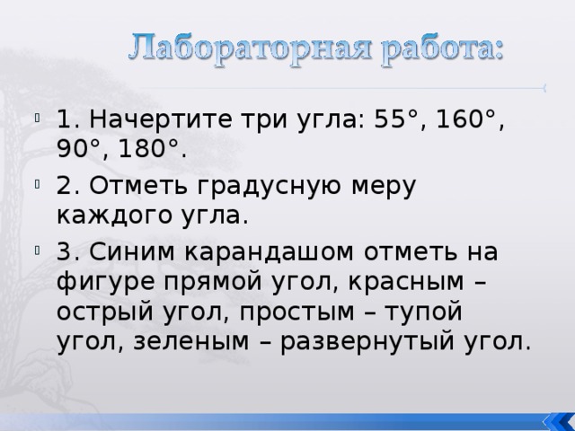 ПРЯМОЙ ОСТРЫЙ РАЗВЕРНУТЫЙ ТУПОЙ 
