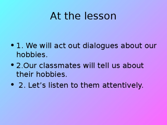 At the lesson