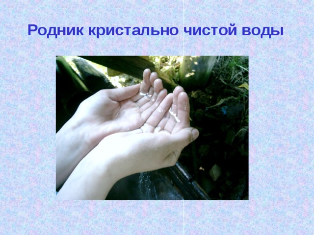 Родник кристально чистой воды 