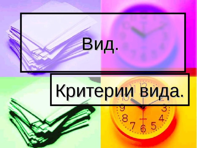  Вид.   Критерии вида. 