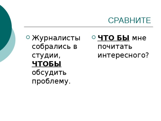 Журналисты собрались в студии, ЧТОБЫ обсудить проблему. ЧТО БЫ мне почитать интересного? 
