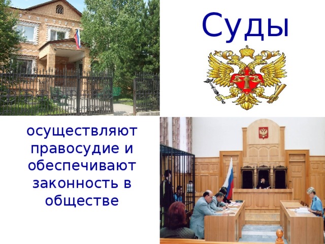 Суды осуществляют правосудие и обеспечивают законность в обществе 