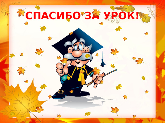 СПАСИБО ЗА УРОК! 