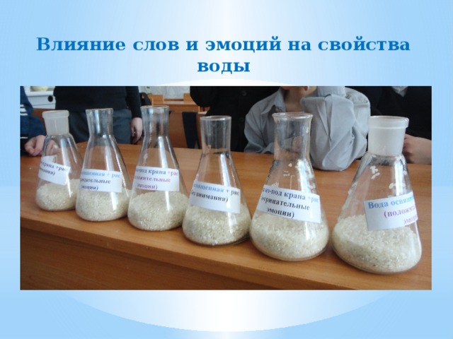 Влияние слов и эмоций на свойства воды 