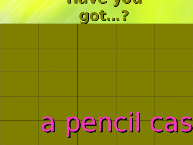 Have you got…? a pencil case