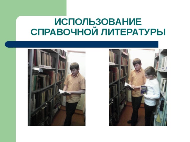 ИСПОЛЬЗОВАНИЕ СПРАВОЧНОЙ ЛИТЕРАТУРЫ 