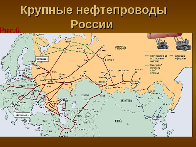 Крупные нефтепроводы России Рис.6. 