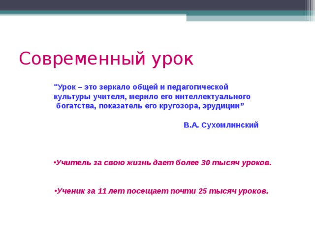 Современный урок  