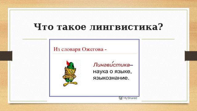 Что такое лингвистика? 