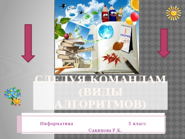Следуя командам (Виды алгоритмов) Информатика 5 класс  Сакипова Р.К. 