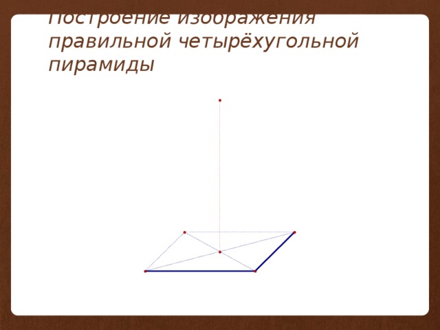 Построение изображения правильной четырёхугольной пирамиды 
