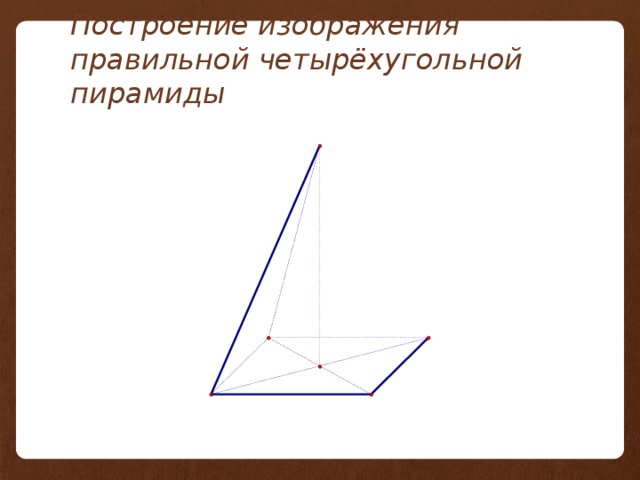 Построение изображения правильной четырёхугольной пирамиды 