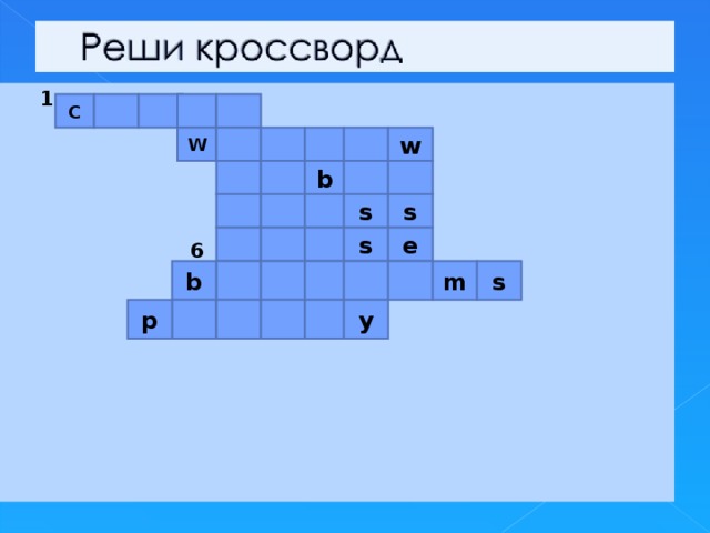  1  2  3  4  5  6   7 С w W b s s s e s m b p y 