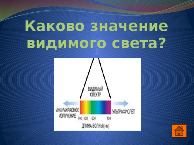 Каково значение видимого света? 