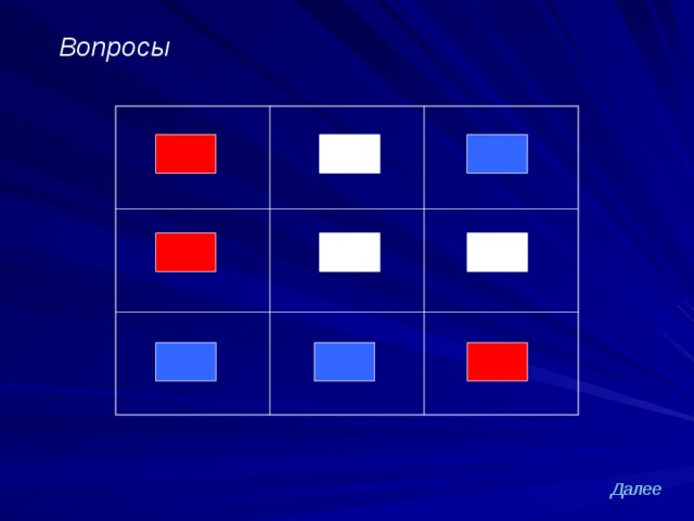 Вопросы Далее 