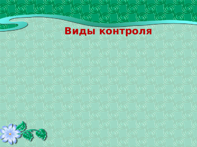 Виды контроля 