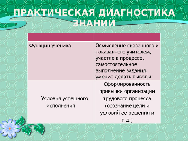 Практическая диагностика знаний 