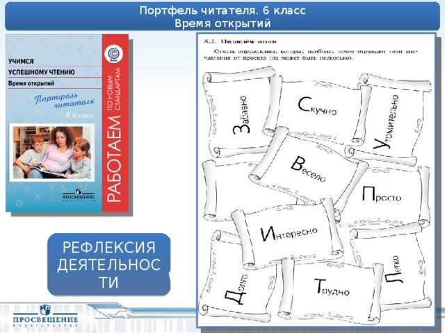 Портфель читателя. 6 класс Время открытий РЕФЛЕКСИЯ ДЕЯТЕЛЬНОСТИ 