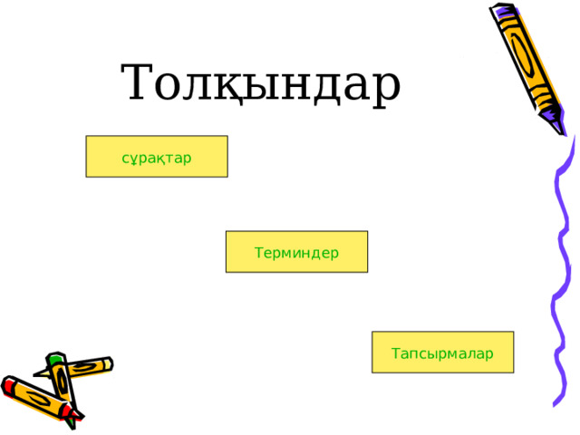 Толқындар сұрақтар Терминдер Тапсырмалар 