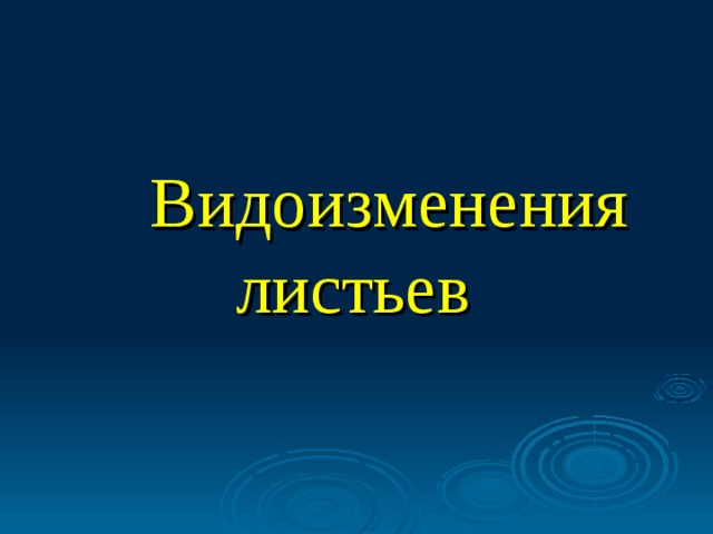 Видоизменения листьев 