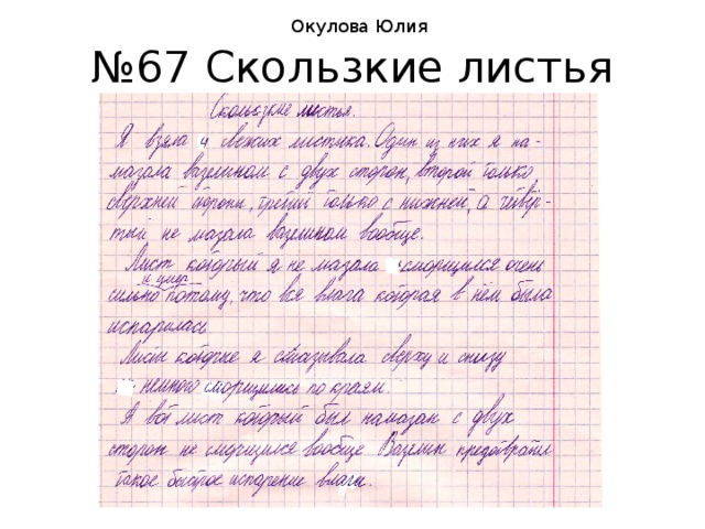 Окулова Юлия № 67 Скользкие листья 