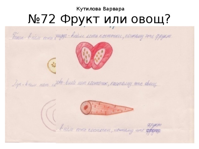 Кутилова Варвара № 72 Фрукт или овощ? 
